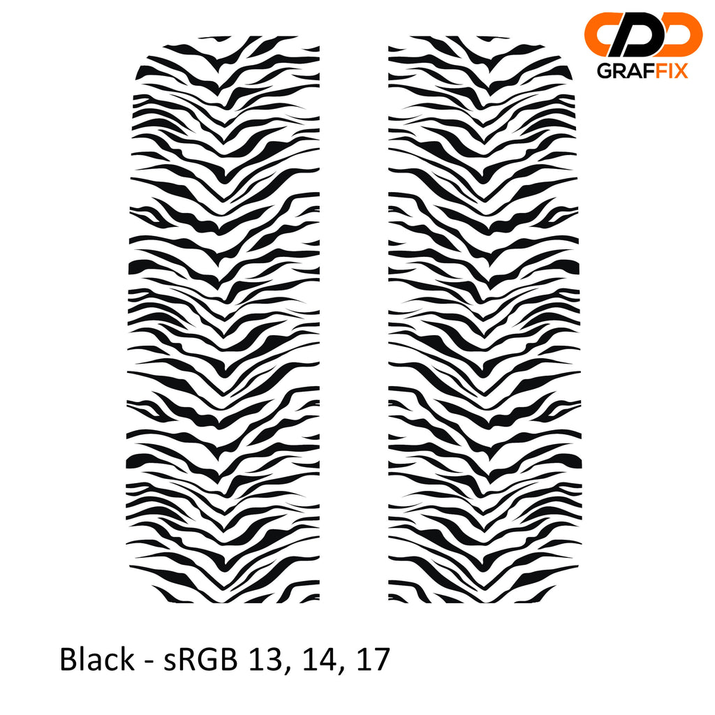 Black tiger print pattern side window vinyl decal pair for Jeep Wrangler JL Gladiator JT close-up