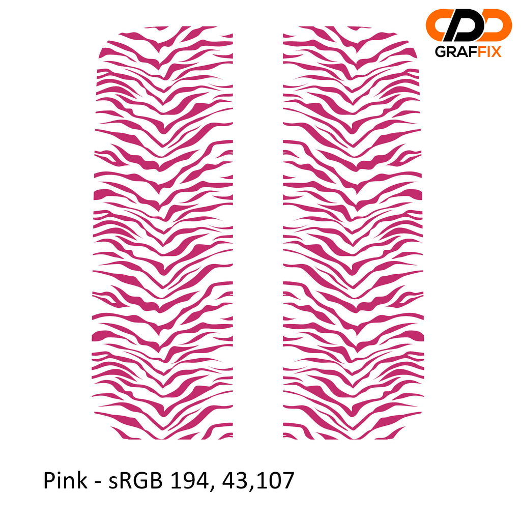 Pink tiger print pattern side window vinyl decal pair for Jeep Wrangler JL Gladiator JT close-up