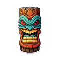 Tiki Totem with Colorful Facial Features Vinyl Sticker