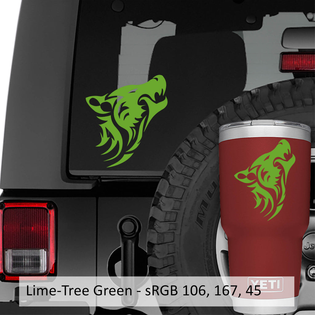 Tribal Howling Wolf Vinyl Decal Sticker