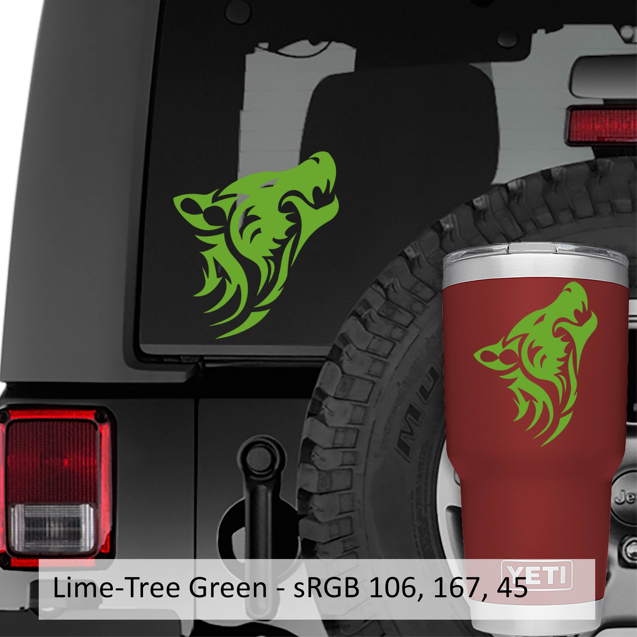 Tribal Howling Wolf Vinyl Decal Sticker