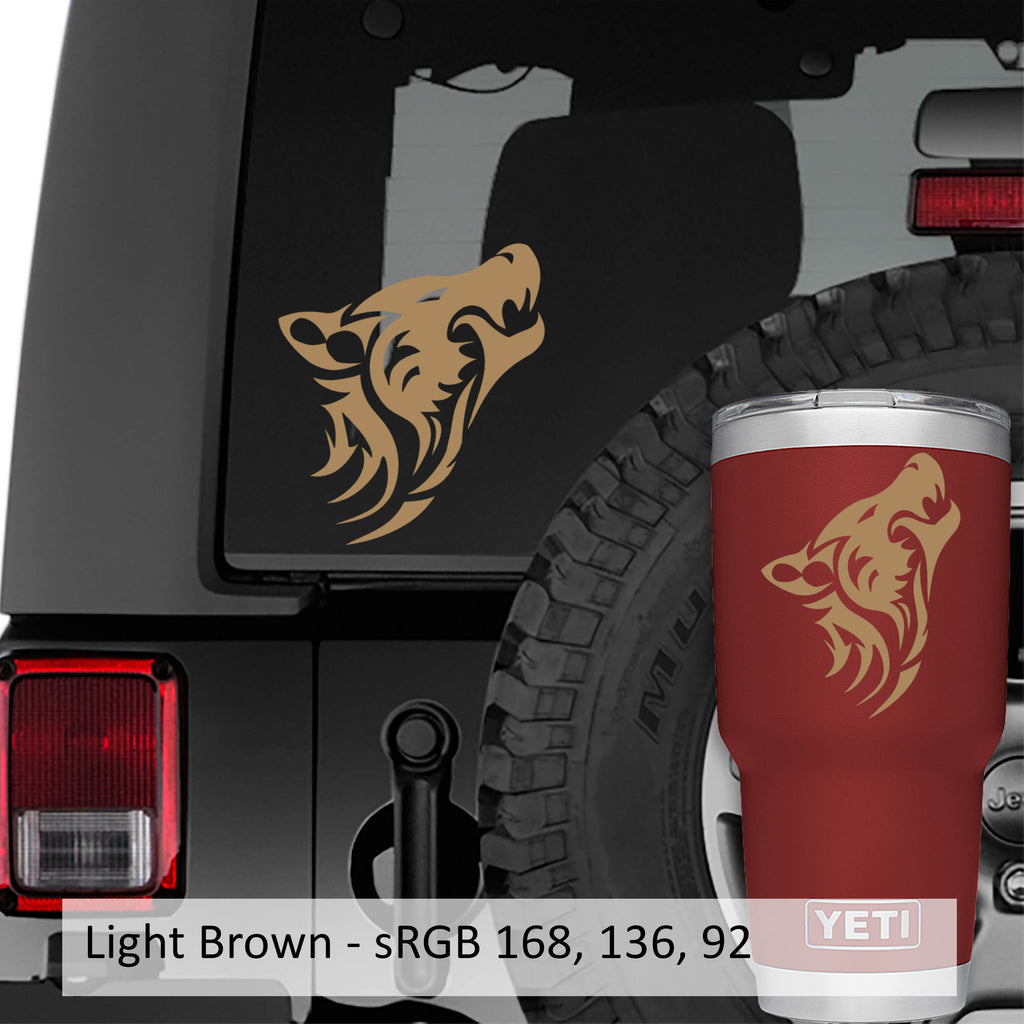 Tribal Howling Wolf Vinyl Decal Sticker