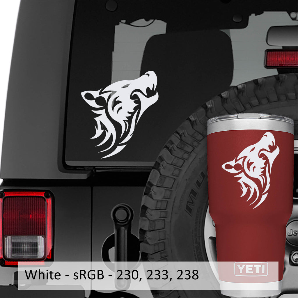Tribal Howling Wolf Vinyl Decal Sticker