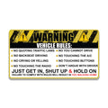 Vehicle Rules Funny Warning Vinyl Sticker