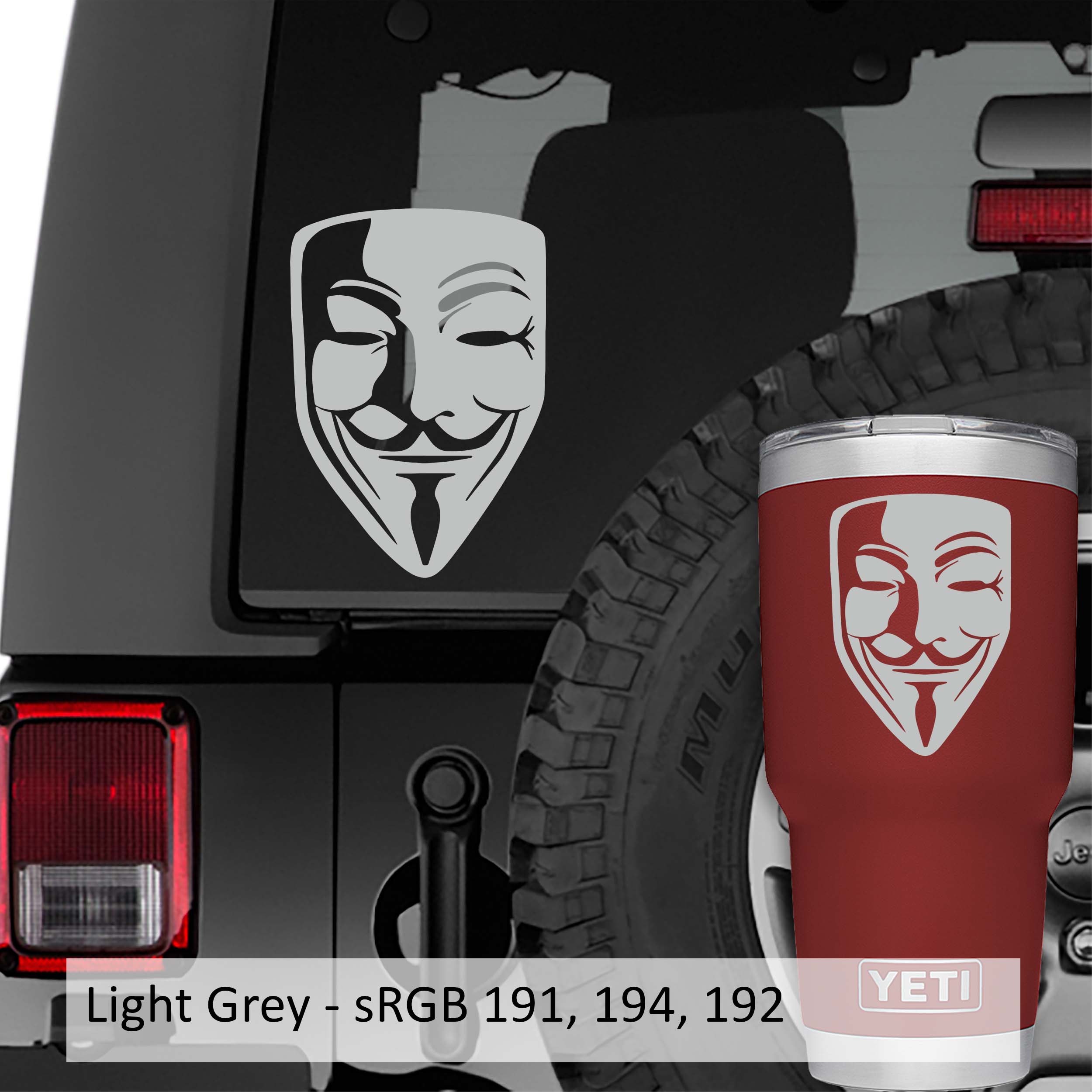 Guy Fawkes Mask Vinyl Decal