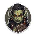 Warrior Queen Female Orc Vinyl Sticker