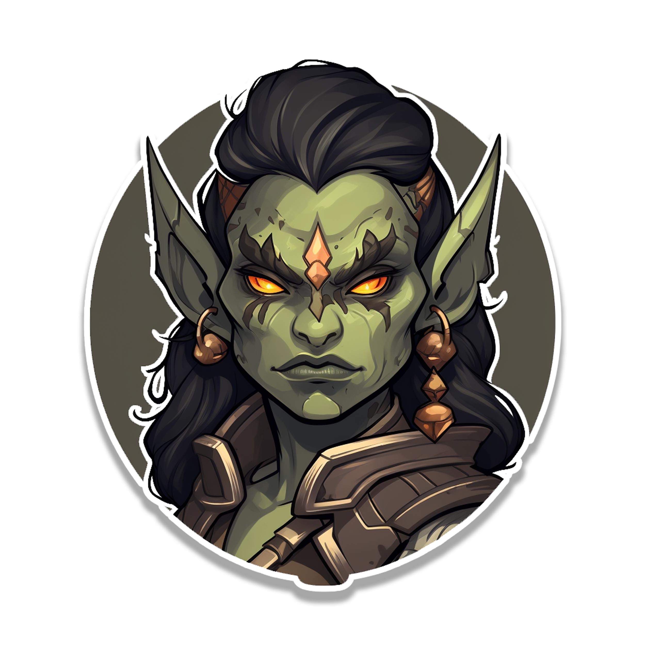 Warrior Queen Female Orc Vinyl Sticker